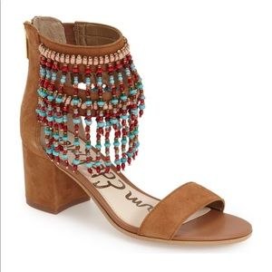 Sam Edelman Beaded tan sandals New in Box